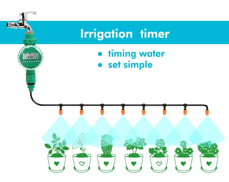 Дизайн полива таймер ЖК-дисплей автоматический интеллектуальный электронный садовый таймер для подачи воды резиновое орошение устройство для управления дождевальными аппаратами прокладка