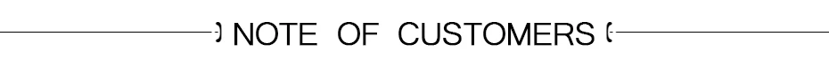 NOTE OF CUSTOMERS