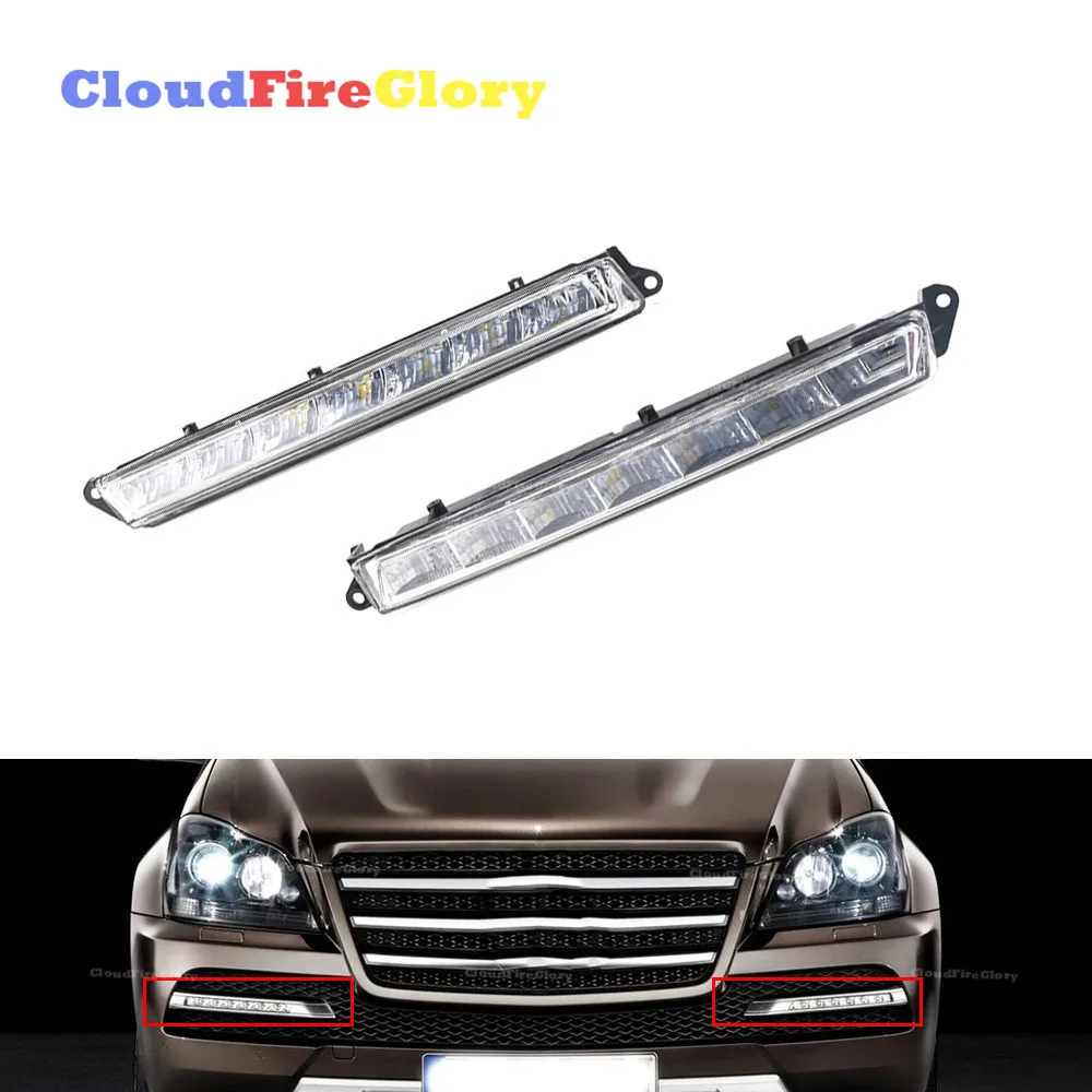 

CloudFireGlory For Mercedes X164 X166 GL320 GL350 ML63 AMG Pair L R LED Daytime Running Light Fog Lamp 1649060351 1649060451