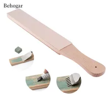 Behogar Двусторонняя деревянная ручка дубленая кожа точилка для ножей точильный ремень бритва Полировочная доска точилка Инструменты для дома