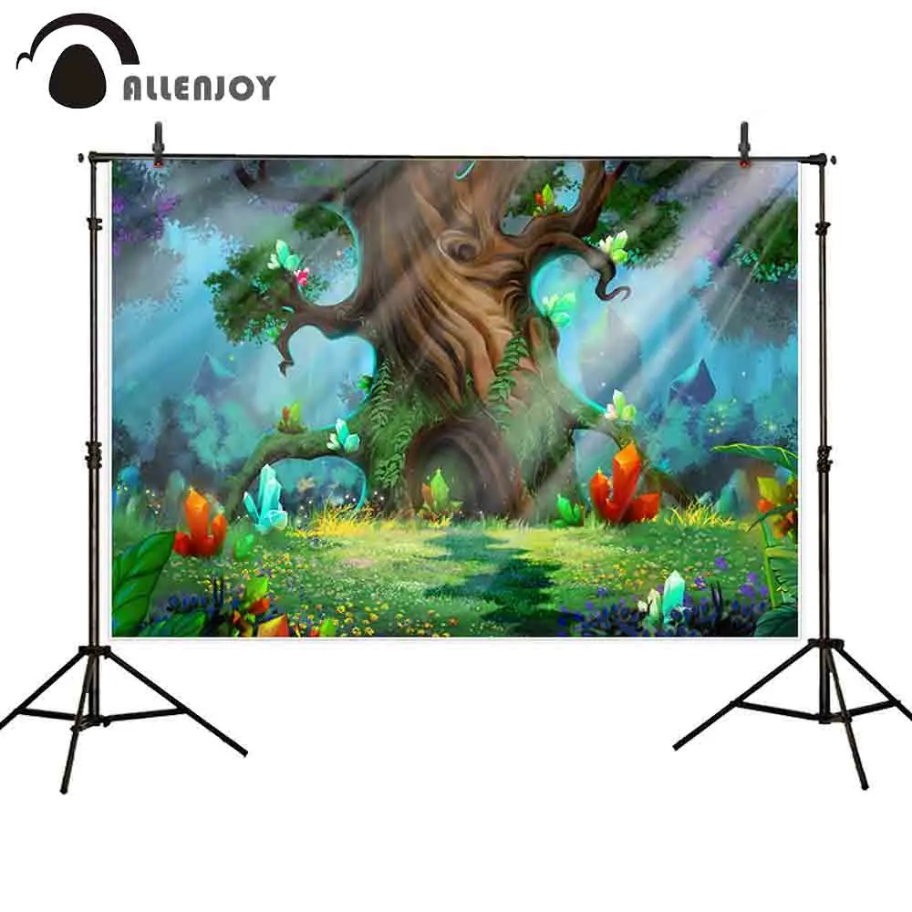 

Allenjoy background photographic cartoon wonderland forest landscape jungle children birthday crystal photography backdrop