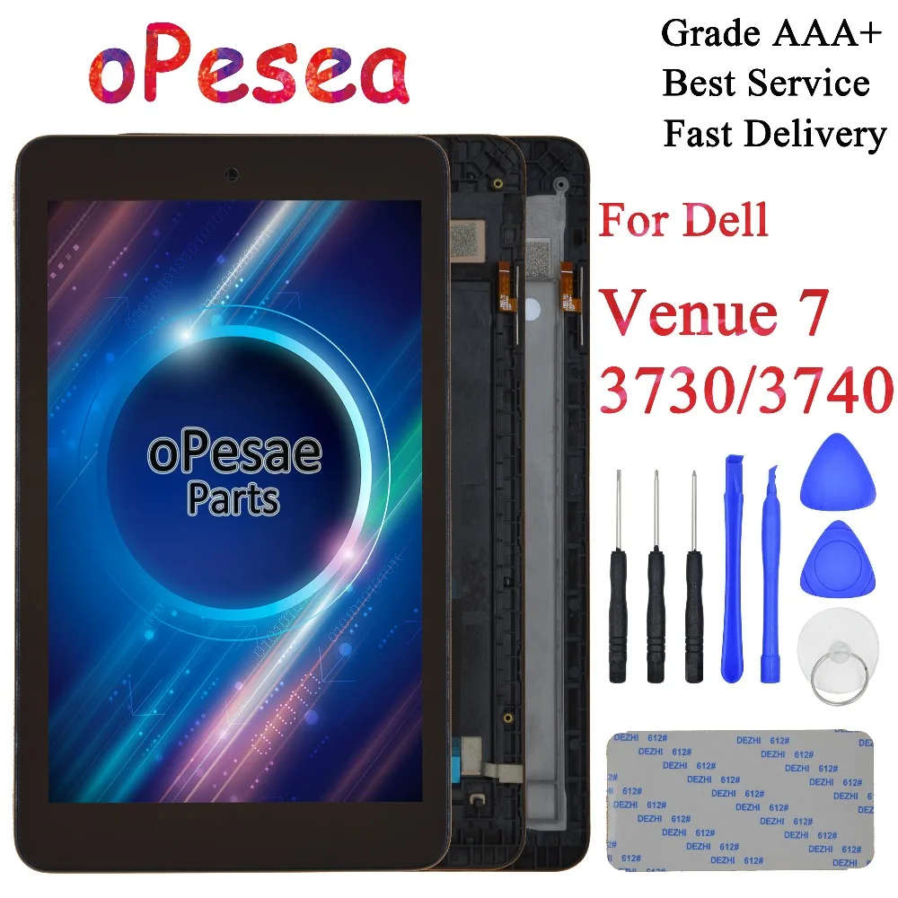 OPesea для Dell Venue 7 3730 3740 ЖК-дисплей Панель кодирующий преобразователь сенсорного экрана в сборе с рамкой для Dell Venue 7 3740 ЖК-дисплей