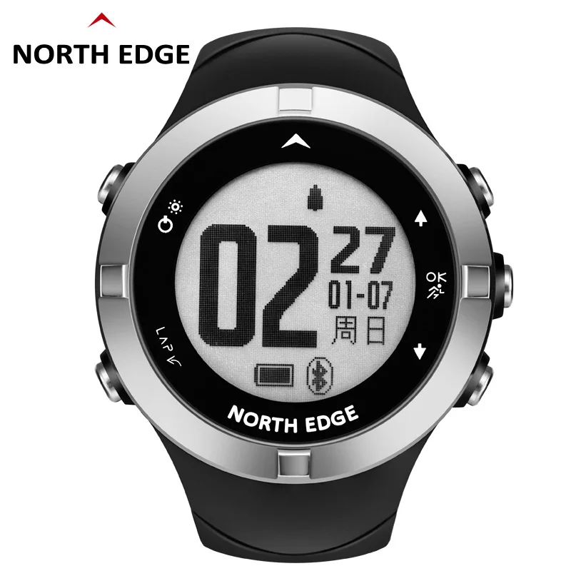 NORTH EDGE мужские уличные GPS спортивные умные цифровые часы 5ATM водонепроницаемые