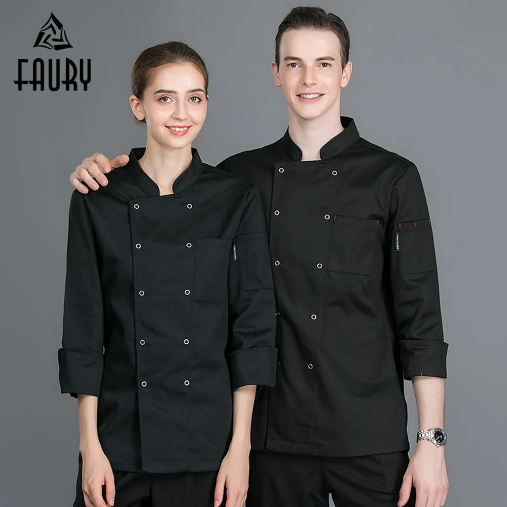 Высокое качество, солидный, для мужчин и женщин с длинными рукавами шеф-повар суши пальто форма офицантки Camisa De Cocina Для мужчин рабочие куртки кухня кухонные столешницы