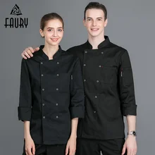 Высокое качество, солидный, для мужчин и женщин с длинными рукавами шеф-повар суши пальто форма офицантки Camisa De Cocina Для мужчин рабочие куртки кухня кухонные столешницы
