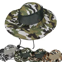 50 шт. Новая мужская Рыбацкая шляпа для защиты от солнца регулируемая крышка камуфляж Boonie шляпы кепки