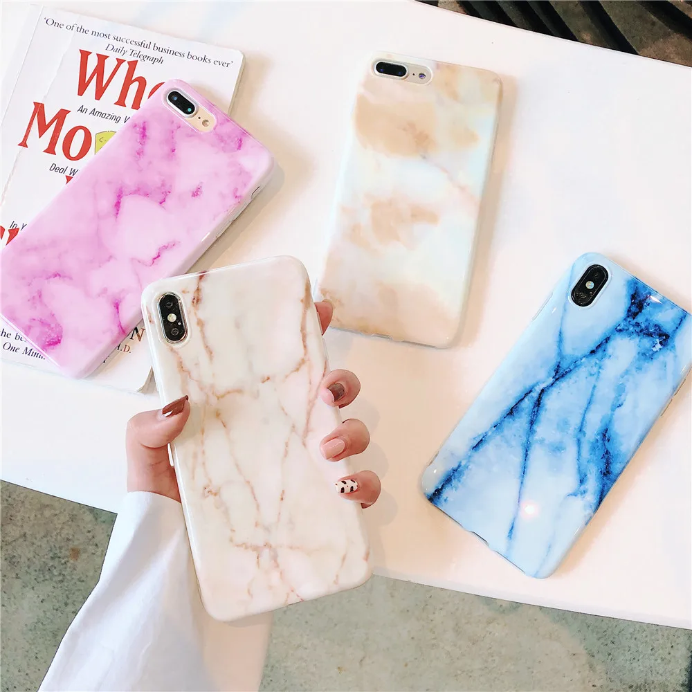 

ZRICKIE Marble Collage Pattermed Phone Case for iPhone X XS Max Soft TPU Back Cover for iPhone XR 6 6S 7 8 Plus Coque Cover Case