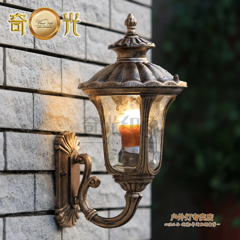 Bronze aluminum outdoor wall mounted light fixture E27 balcony garden gazebo lamp landscape lamp 100 240v