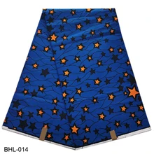 Африканская восковая ткань с принтом в виде звезд, Анкара, хлопок, удобная и качественная ткань для одежды, материал BHL-001