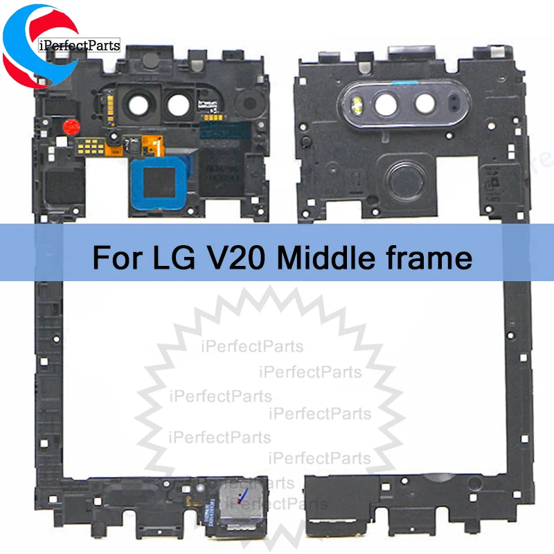 Middle Frame For LG V20 Mid Housing Loudspeaker With Fingerprint Flex Cable Camera Lens Tools Replacements Parts | Мобильные