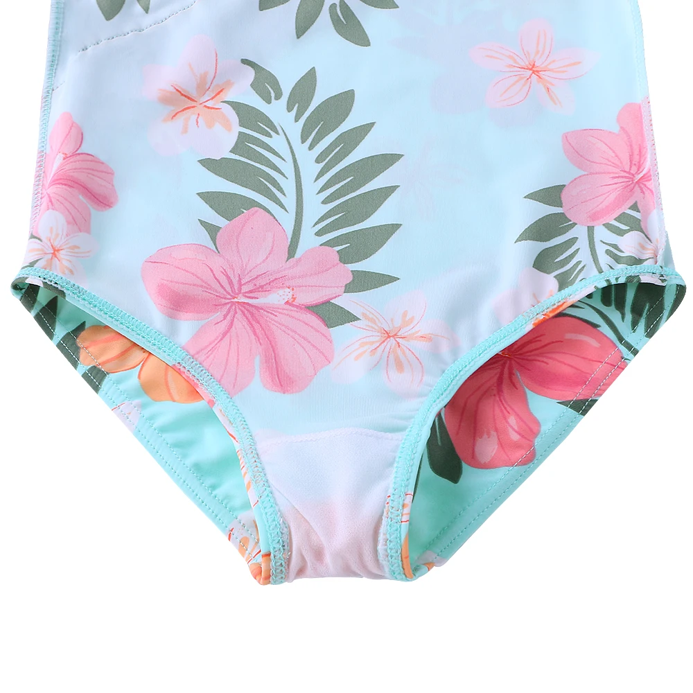 BAOHULU UPF50+ детские купальные костюмы из двух предметов, комплект с цветочным принтом, Солнцезащитная одежда с длинными рукавами и штаны, одежда для купания для маленьких девочек