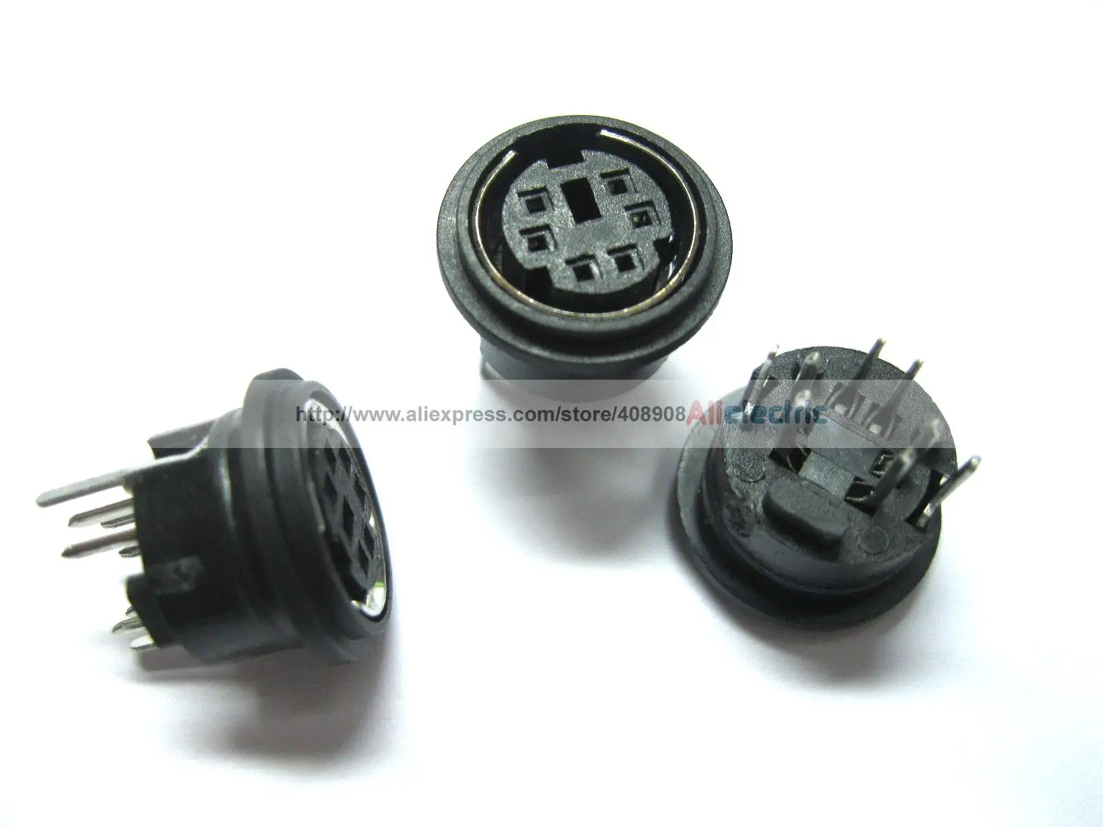 100 Pcs Mini 6 Pin Circular PCB Mount DIN Connector in Connectors from