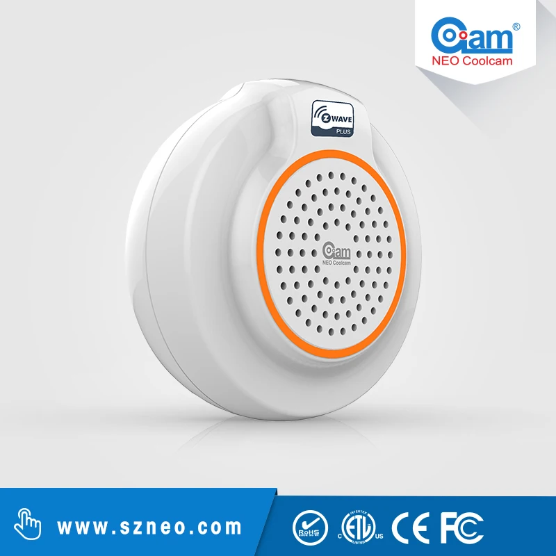 NEO Coolcam NAS-AB01Z Smart Home Z-Wave Plus Siren Alarm Sensor Compatible with Z-wave 300 series and 500 series Home Automation