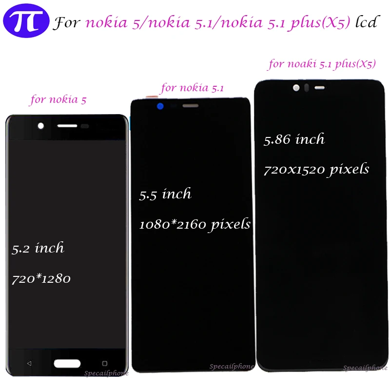 

For Nokia 5.1 Plus LCD For nokia 5 LCD Display TA 1024 1027 1044 1053 1008 1030 1109 1075 For Nokia 5.1 LCD Display Touch Screen