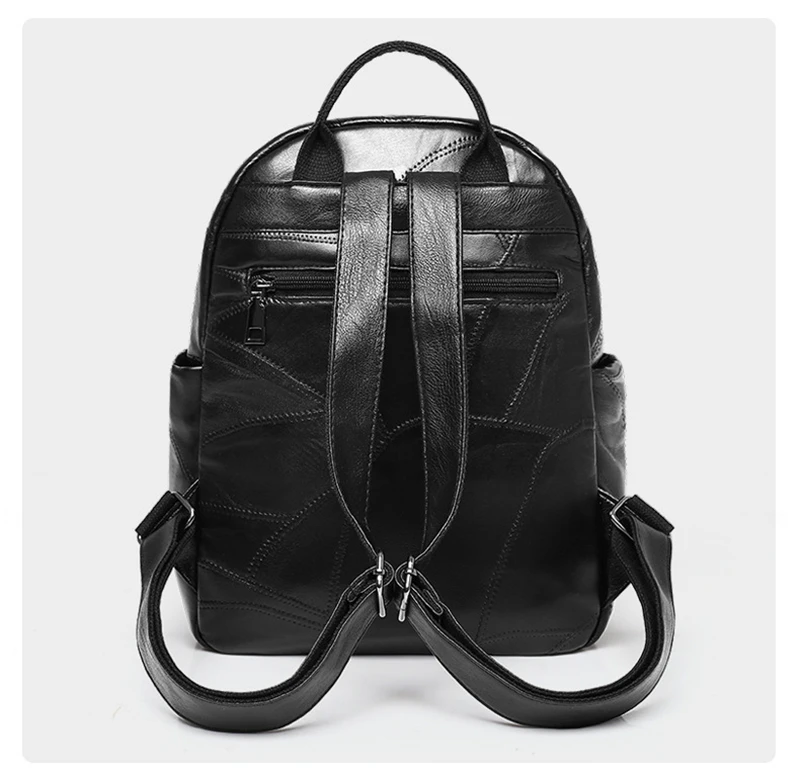 Женский рюкзак Amberler из натуральной кожи, однотонные школьные сумки для девочек-подростков, Большой Вместительный Повседневный женский черный рюкзак для путешествий