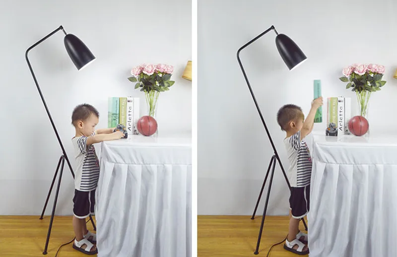 Торшер, современный стоячий светильник для гостиной, светильник для чтения, лофт, железный треугольный светодиодный напольный светильник