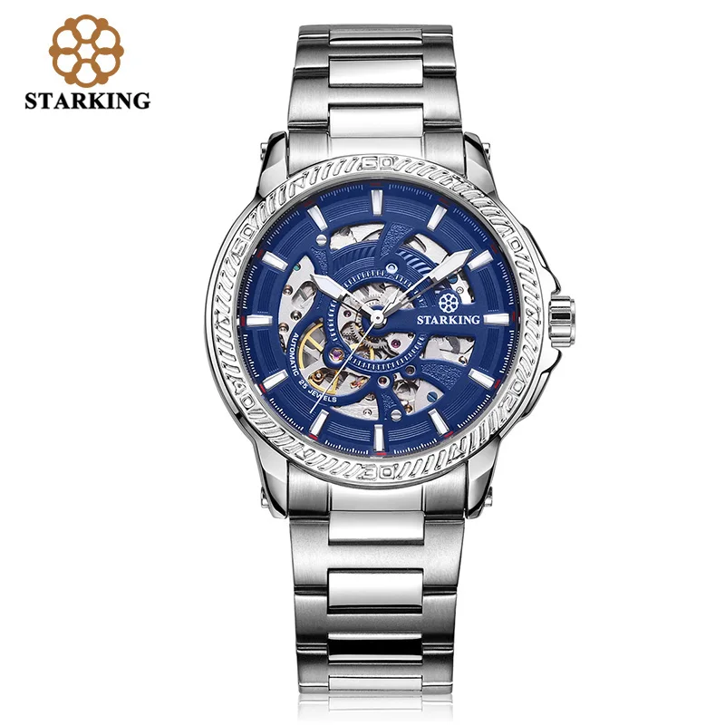 STARKING Relogio Masculino мужские роскошные брендовые деловые часы, механические часы со скелетом, мужские наручные часы Laikrodis TM0901 - Цвет: TM0901SS17