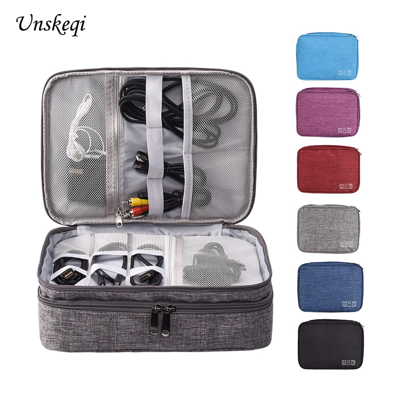 

New Three-Layer Digital Storage Bag USB Data Cable Earphone Wire pen Power bank HDD Organizer Portable Travel Kit Case Pouch