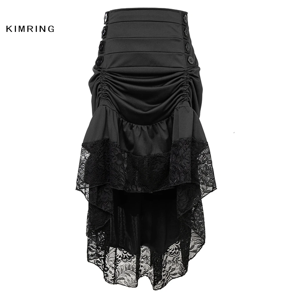 Kimring Vintage Skirt Victorian Gothic Skirt Steampunk Victorian High