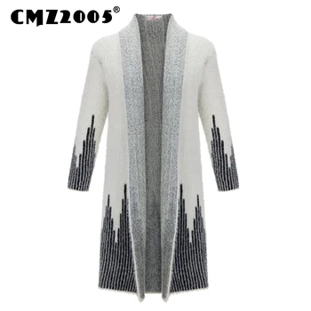 

Hot Sale New Sleeve Lapel Neck Patchwork Fashion Long Style Winter Cardigans Knitted Sweater Full Turn-down Collar Poncho 7863
