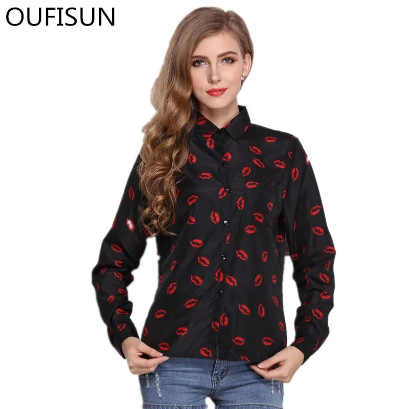 

Outfits 2019 Summer Boho Print Blouses Casual Full Sleeve Button Chiffon Shirts Elegant Womens Turn Down Collar Slim Shirts Tops
