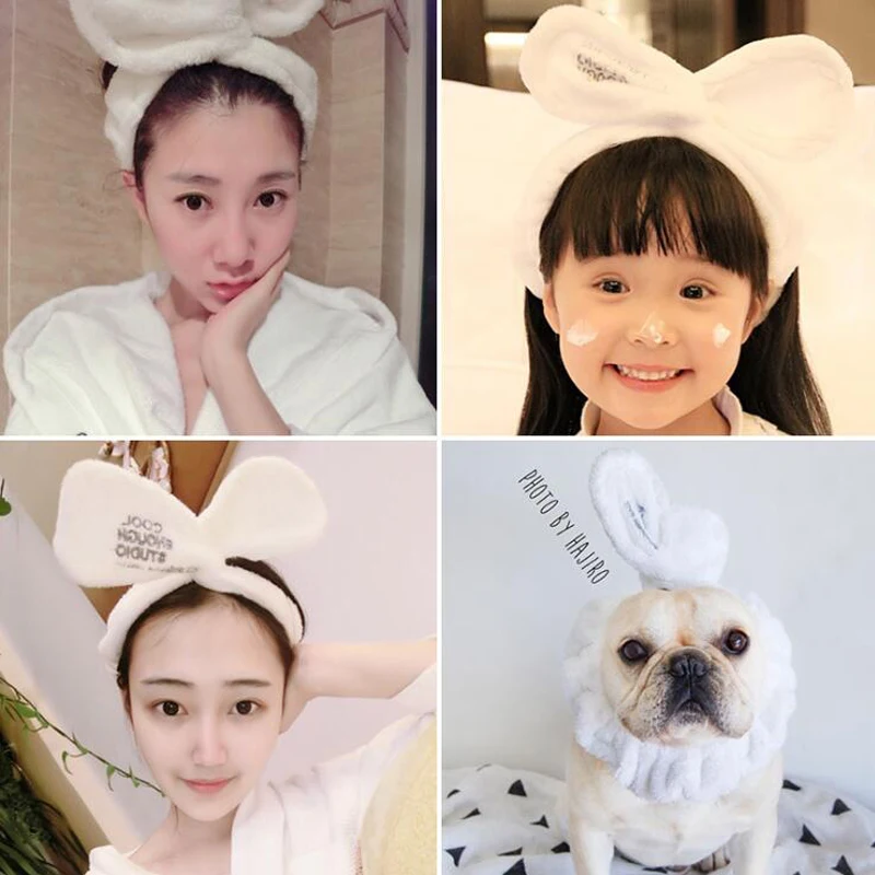 

New Style Hair Band Facial Cleansing Bath Spa Makeup Wrap Bunny Ears Soft Elastic Headband Lady Headwear Women Hair Accessories