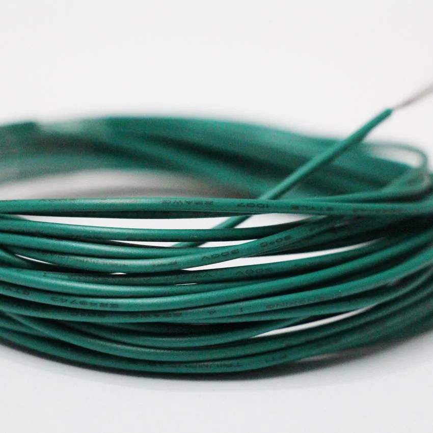 Луженый Медный черный кабель 22AWG электрический провод изолированный из ПВХ