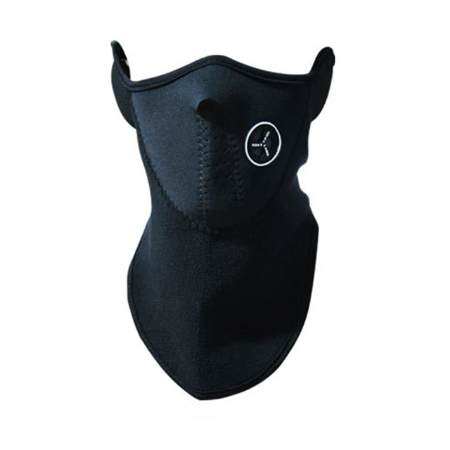 airsoft cs sheld ski black fleece half face mask cover cycling sheld