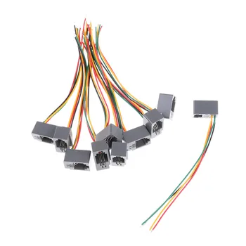 

10 Pcs 616E 4P4C RJ11 Female Telephone Connector Adapter 4 Wires 8cm