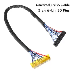 250 мм Универсальный LVDS кабель fix-30p-s6 30pin двойной 2 ch 6-бит двойной 6bit для ЖК-дисплей панели Экран кабель ЖК-дисплей драйвер контроллера совета