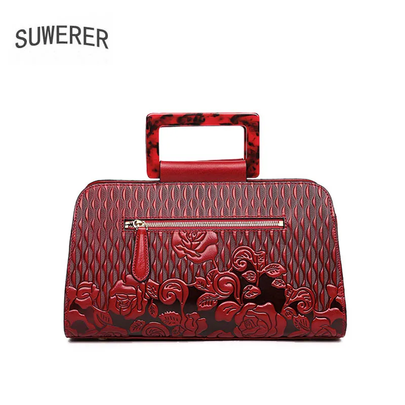 Reinem Tasche Damen brown Luxus black Marke 2019 Handtaschen Echtes Umhängetasche Neue Geprägt purple Schulter green Leder Red 6I4wzqY