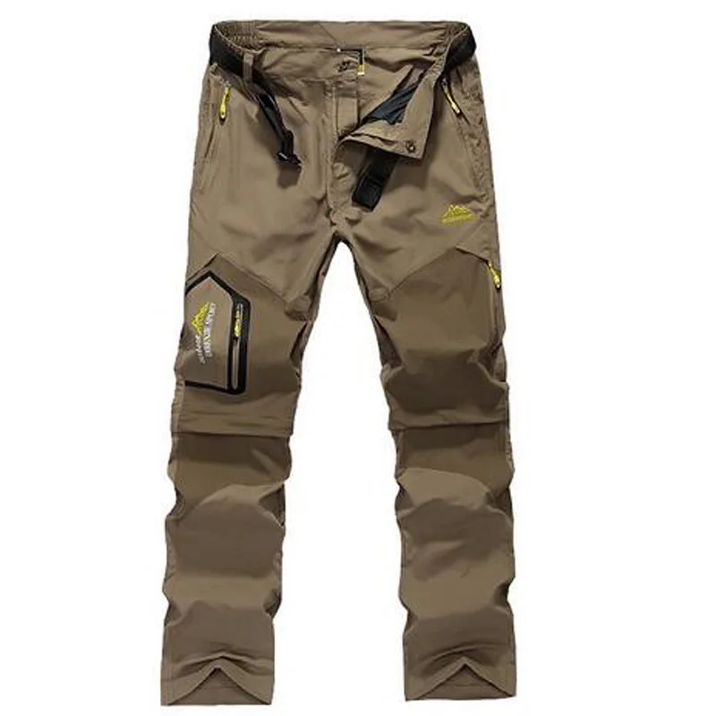 Aufdiazy 5XL съемные быстросохнущие штаны для походов, рыбалки, шорты для мужчин, походные, для кемпинга, для улицы, для альпинизма, спортивные брюки JM054 - Цвет: Khaki