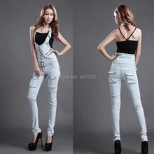 Новые модные обтягивающие брюки для женщин повседневные джинсовые комбинезоны джинсы комбинезон и Комбинезоны Брюки с карманами