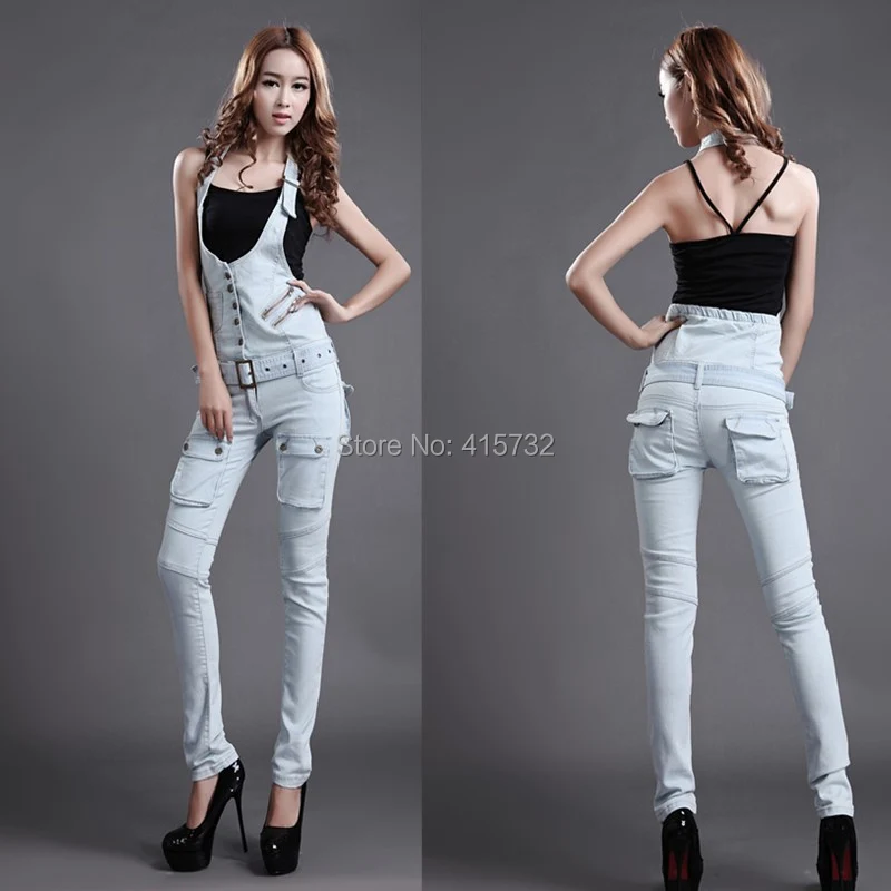 Free Shipping 2017 New Fashion White Skinny Pants For Women Casual Denim Bib Pants Jeans Jumpsuit And Rompers Stretch Trousers цена Free Shipping 2017 New Fashion White Skinny Pants For Women Casual Denim Bib Pants Jeans Jumpsuit And Rompers Stretch Trousers цены онлайн