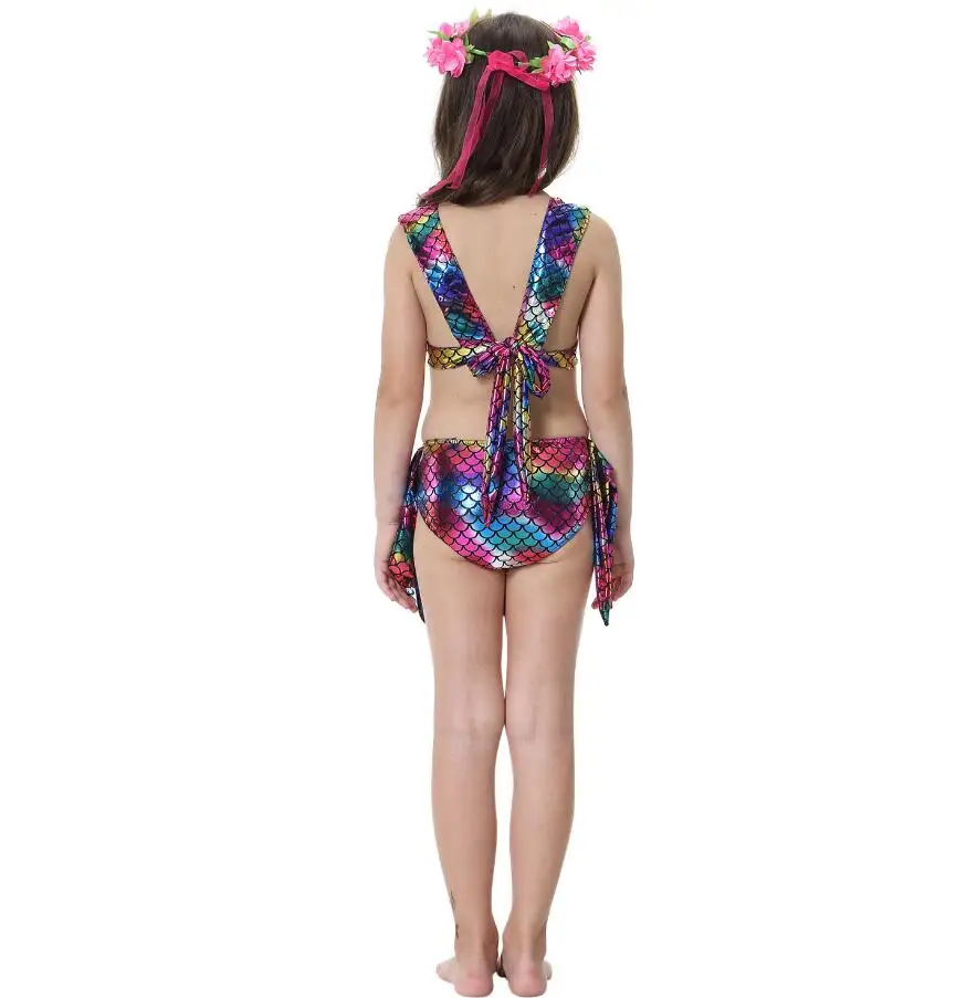 Детский купальный костюм с хвостом русалки для девочек, купальный костюм-бикини, купальный костюм с хвостом русалки для костюмированной вечеринки