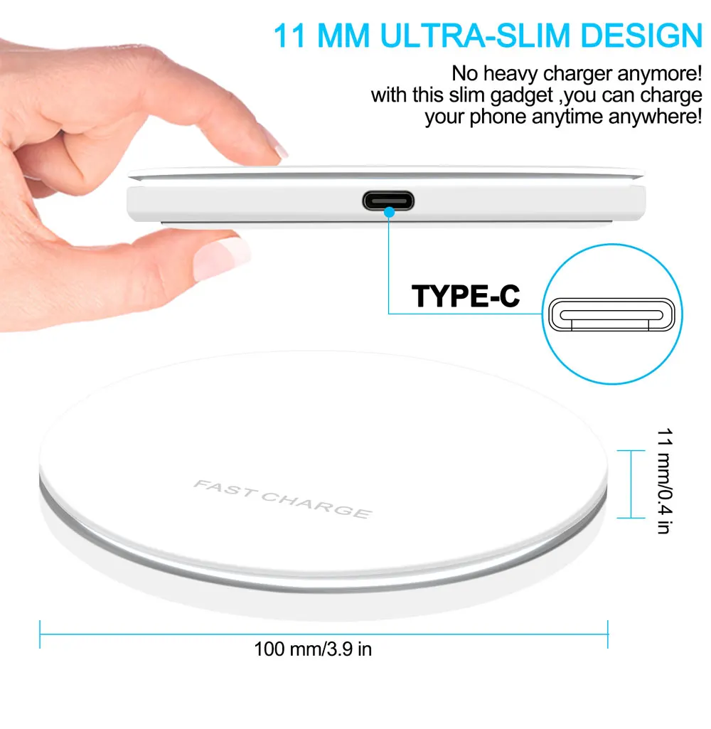 Ascromy 15W Fast QI Wireless Charger Pad For Huawei P30 Pro Mate 20 Pro Xiaomi Samsung Galaxy S10 Plus iPhone Induction Charging (6)