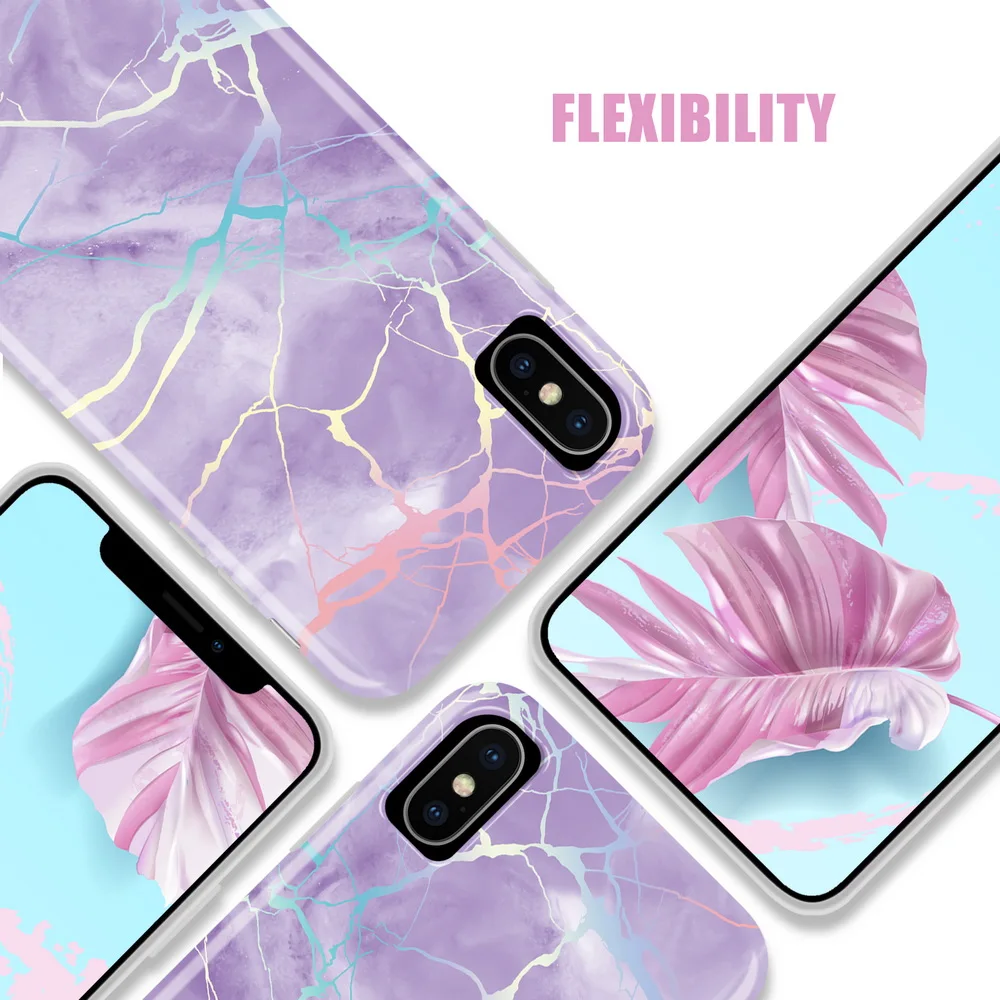 Чехол Netarlier для iPhone 11 Pro Max Xsmax XR 7Plus x 8 6 6s фиолетовый голографический глянцевый