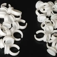 2 типа различных стилей белые пластиковые кольца держатели чернил/колпачки-для постоянного макияжа-бровей, подводки для глаз, губ