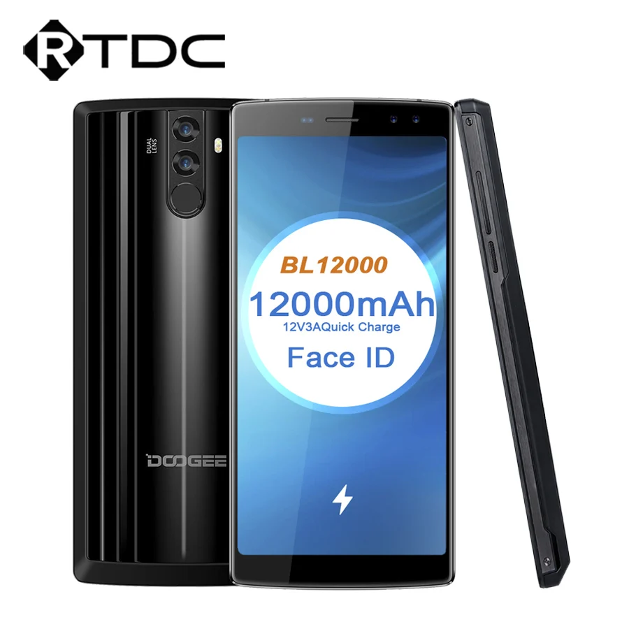 DOOGEE BL12000 Android 7,0 12000 мАч Быстрая зарядка 6,0 18:9 FHD+ Восьмиядерный процессор MTK6750T 4 Гб ОЗУ 32 Гб ПЗУ четырехъярусная камера 16 МП мобильный телефон