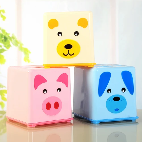 

HS040 Square cartoon drawing paper towel tube tissue box 13.5*13.5*14cm Free shipping