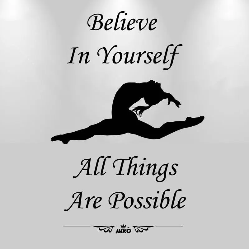 

Inspirational slogan home decoration stickers gymnastics dance posture vinyls decals dance studio yoga decorative stickers YJ02