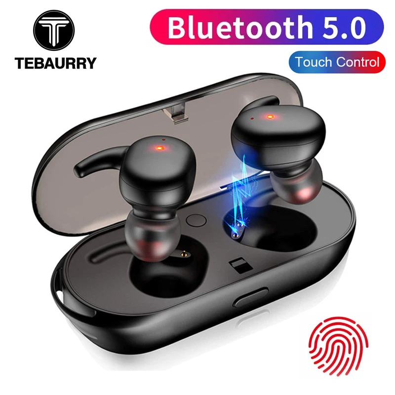 

TEBAURRY Ture Wireless Earbuds TWS Bluetooth 5.0 Earphone Mini Headset Touch Control Sport Ear Stereo Headset with Charging box