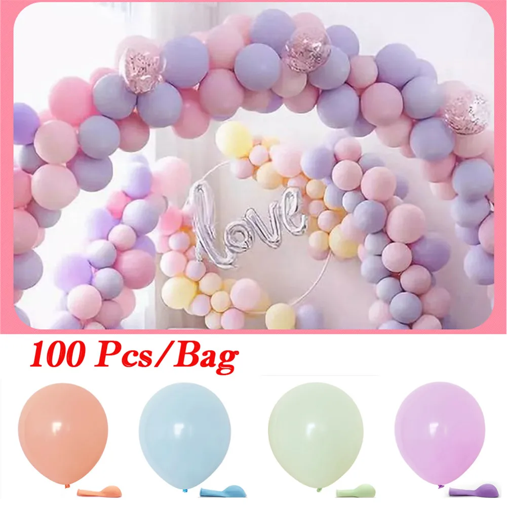 Пастельные латексные воздушные шары пастельных цветов, вечерние шары, упаковка из 100 макарон, 10 дюймов