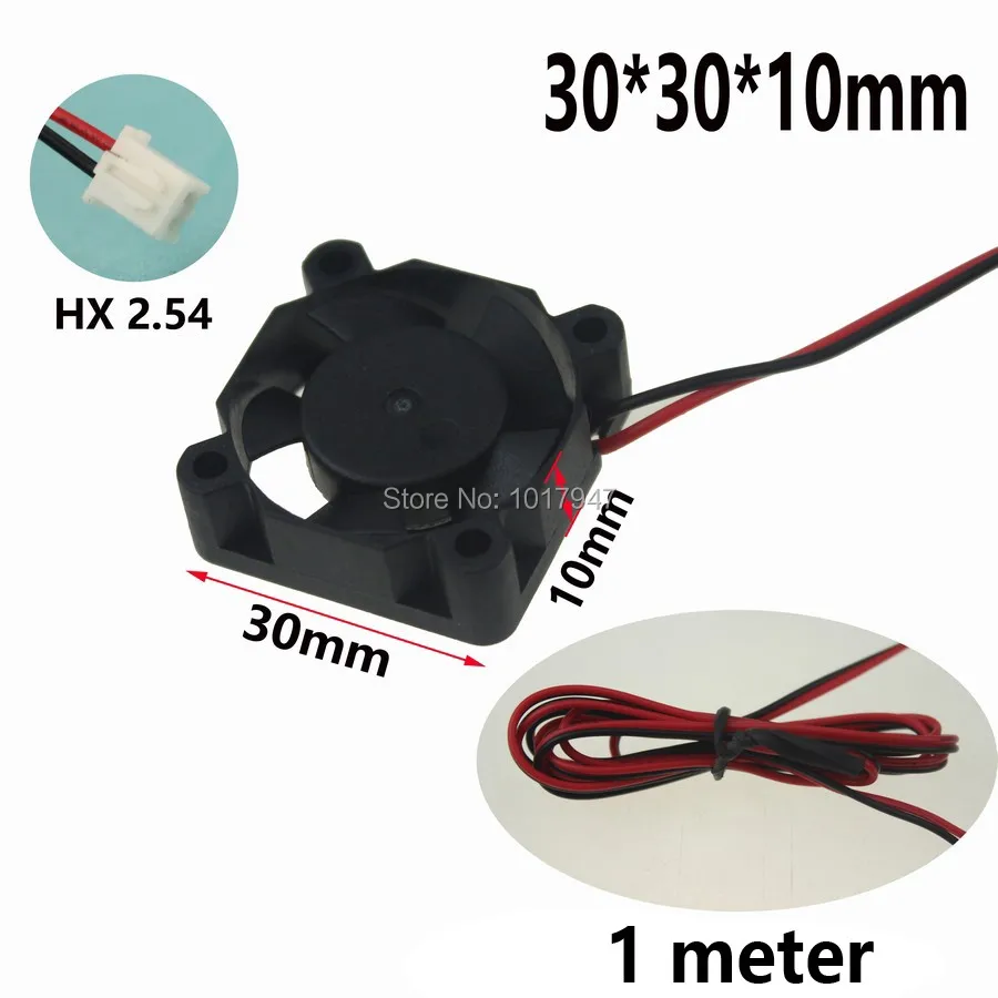 

1 Pieces LOT 3cm 30mm 3010S 30x10mm DC 12V 2P 1M Wire Cooler Cooling Fan For 3D Printer