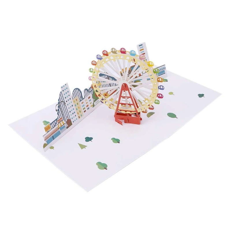  3D Pop Up Ferris Wheel Greeting Card Valentine Christmas Birthday Invitation - 32904515153