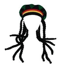 10 шт./лот SINGYOU Ямайка Hat Корона кос Weitch вязаная шапка Кепки s для Для мужчин красный, зеленый, желтый Доры многоцветный Skullies кепки