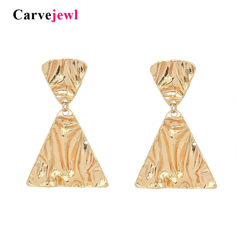 

Carvejewl big chunky earrings double triangles pendant drop dangle earrings For Women jewelry unique fashion European earrings
