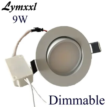 

White shell 9w led Cob Downlight Dimmable frosted PC led Recessed spot light lamp bulb AC110-240v or 12V or 24v CRI85 UL CE