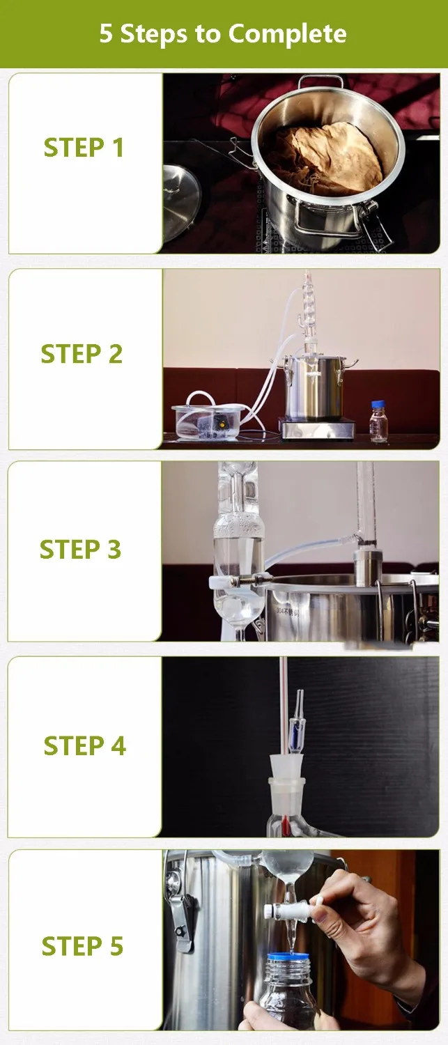 Дистиллятор масла дистилляции 10л без печи для эфирного масла DIY Роза гидрозол машина заваренный ликер