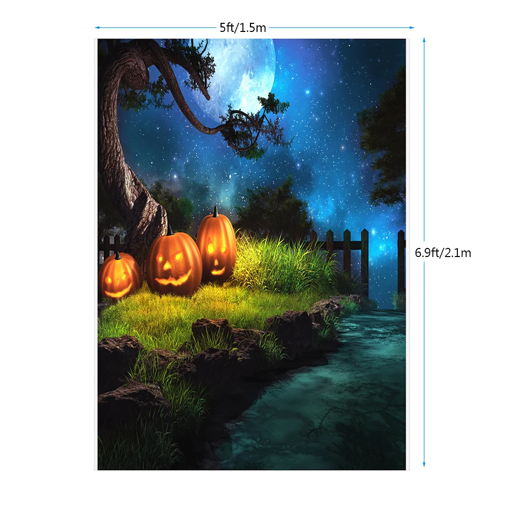 

Halloween Backdrop Halloween Photography 6.9*5ft/2.1*1.5m Halloween Background Decoration Pumpkin Pattern for DSLR Photo Studio